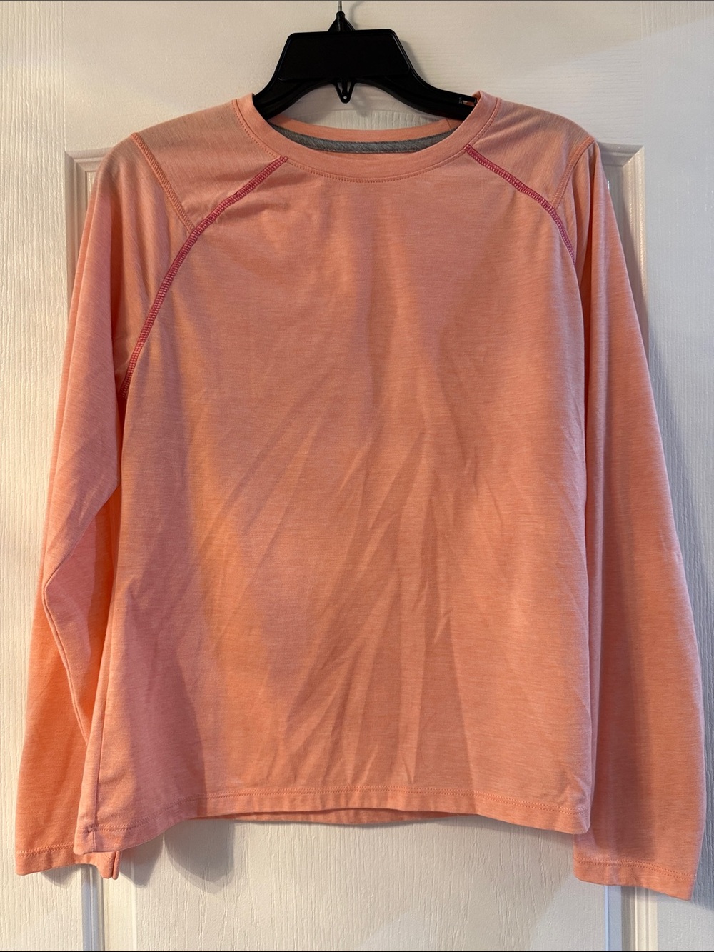 Orvis Peach-Pink Crewneck Tee with Heather Trim